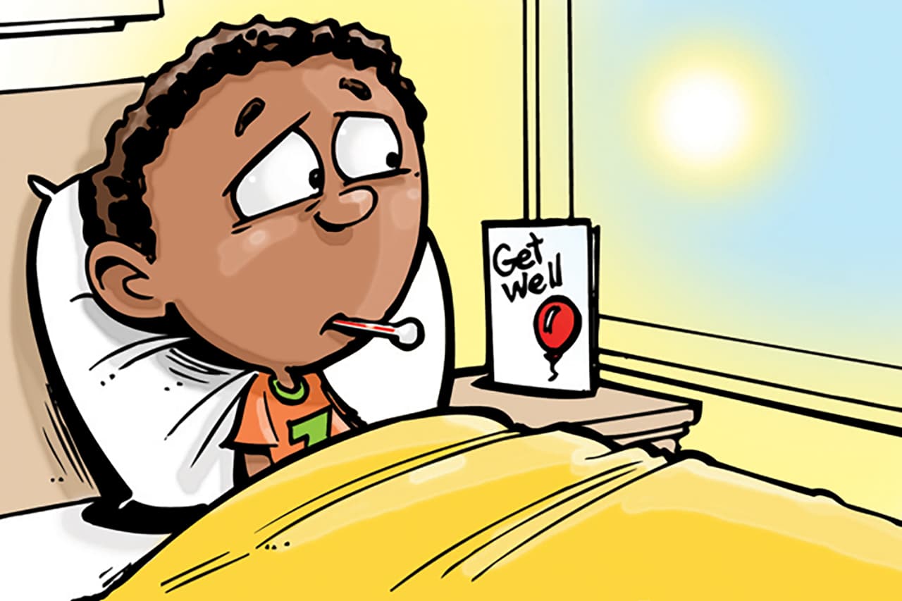 Illustration: a thermometer — repeated pneumonia